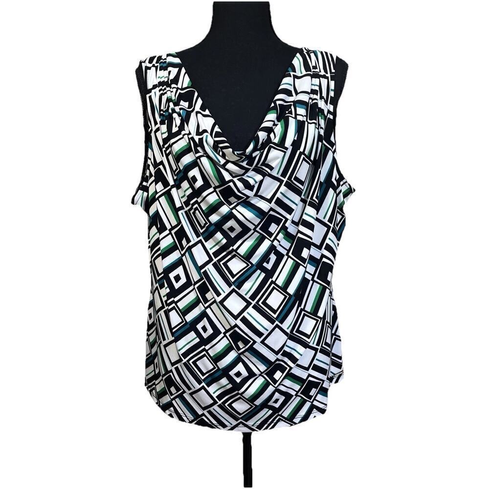 Calvin Klein Top Womens XL Shell Blouse Stretch Comfort Capsule Career Office